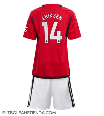 Manchester United Christian Eriksen #14 Primera Equipación Niños 2023-24 Manga Corta (+ Pantalones cortos)
